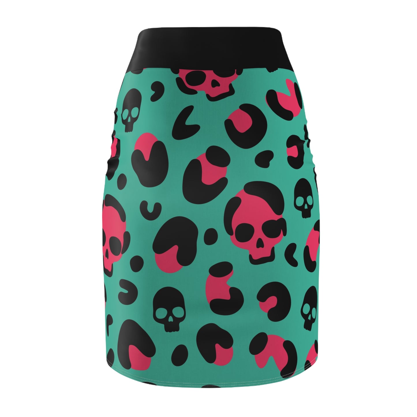 Edgy Skull Print Women's Pencil Skirt, Trendy Bodycon Skirt, Unique Fashion Statement, Halloween Outfit, Night Out Style