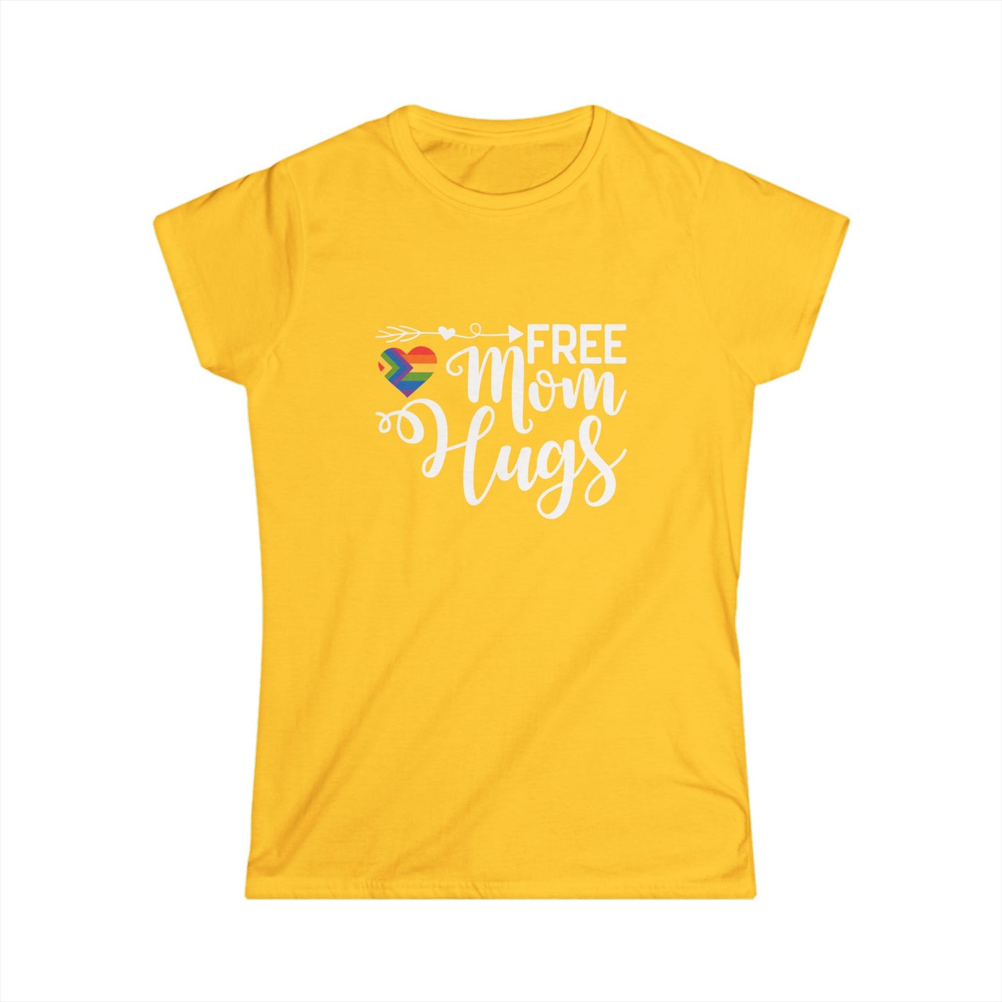 Pride Statement Women's Softstyle Tee - 'Free Mom Hugs'