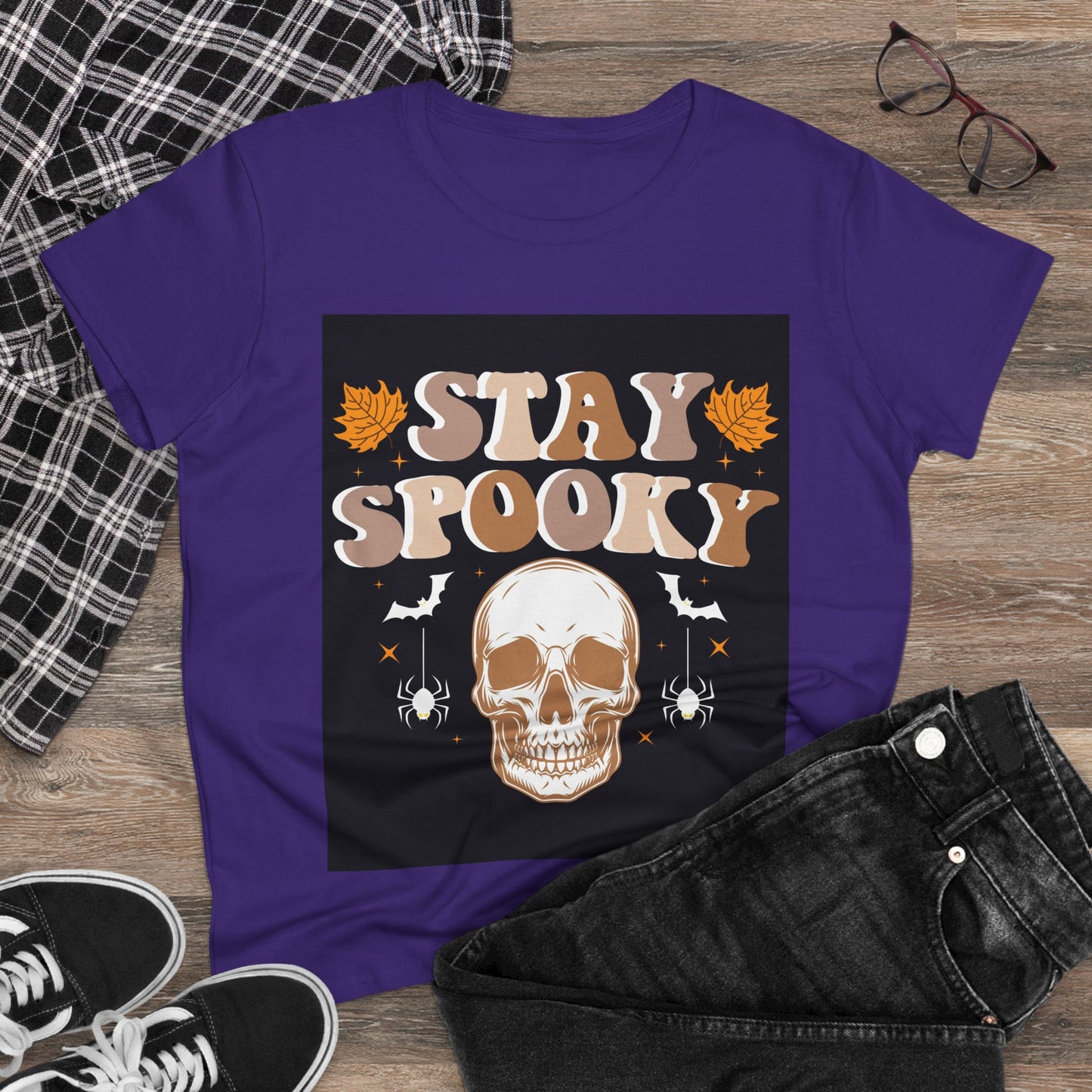 Stay Spooky Women's Tee - Halloween Shirt, Fall Fashion, Graphic Tee for Women, Casual Halloween, Spooky Season Outfit