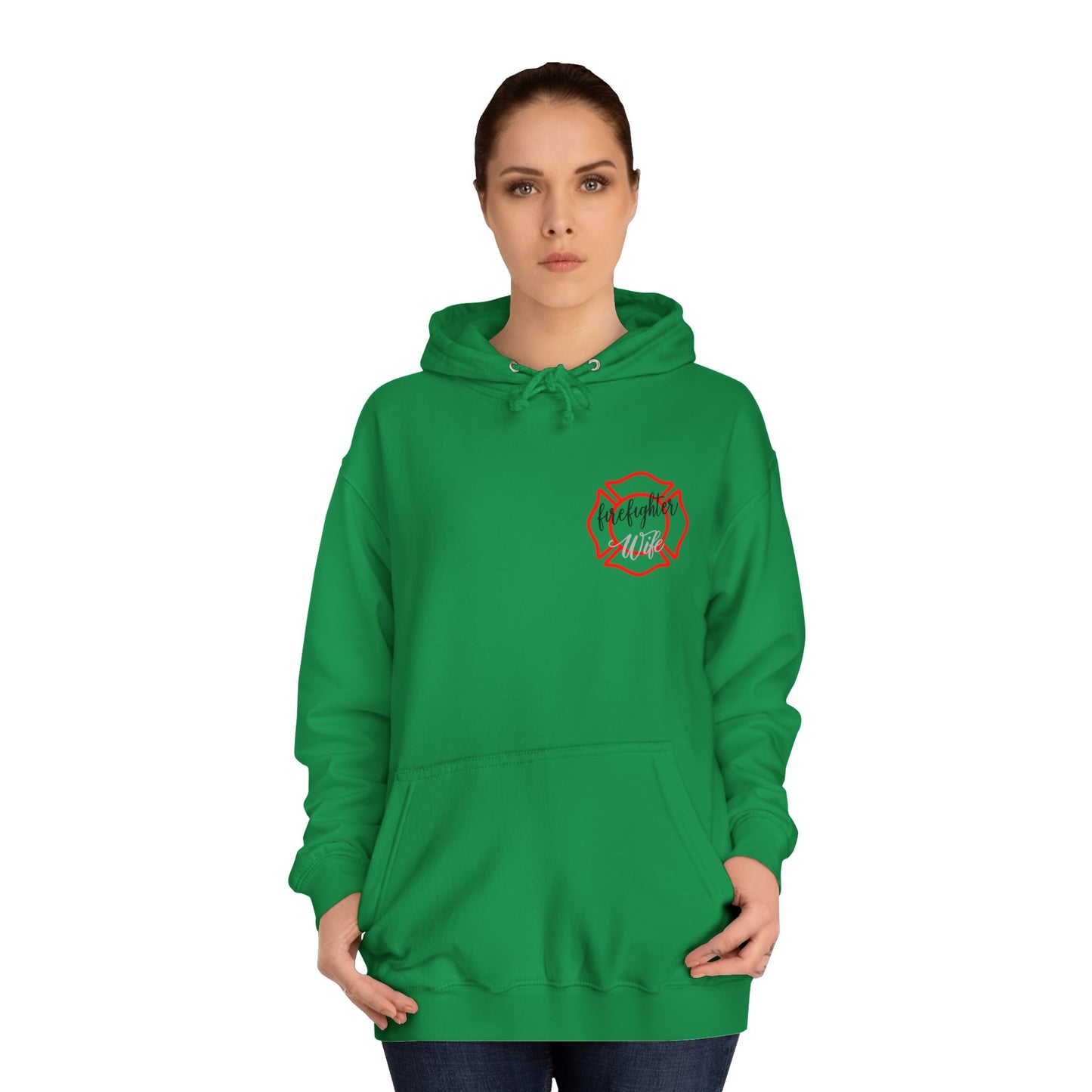 Firefighter Wife Unisex College Hoodie – Stylish Comfort for Celebrating Love & Dedication