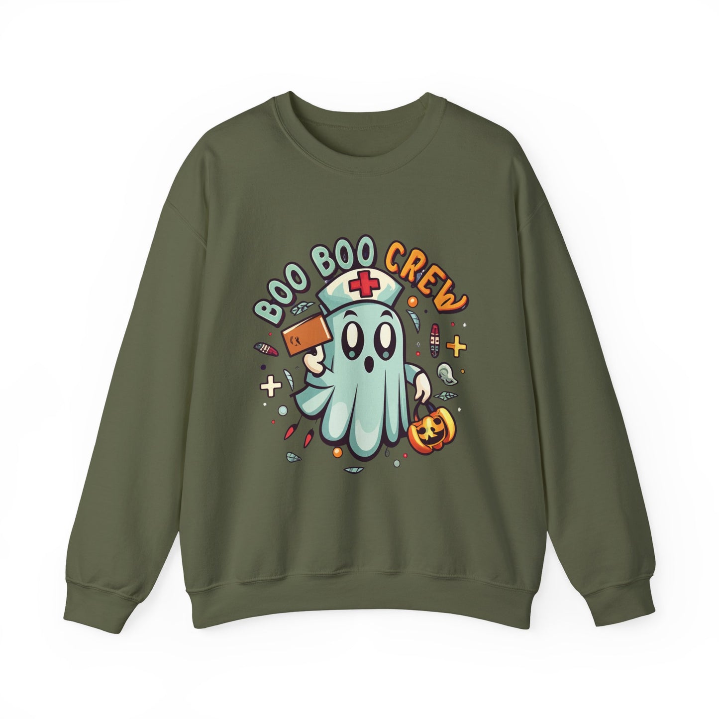 Halloween Ghost Crewneck Sweatshirt, Unisex Sweatshirt, Boo Boo Crew Sweatshirt, Cute Halloween Sweater, Cozy Fall Apparel