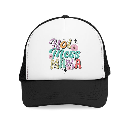 Hot Mess Mama Mesh Cap, Trendy Hat for Moms, Fun Gift for Mother's Day, Casual Summer Accessory, Cute Fashion Statement