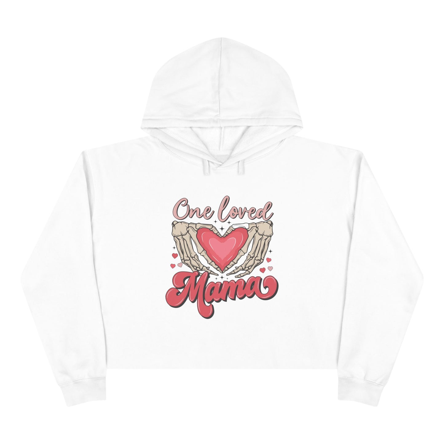 One Loved Mama Crop Hoodie - Cozy Gift for Moms | Heart Design for Mother's Day & More