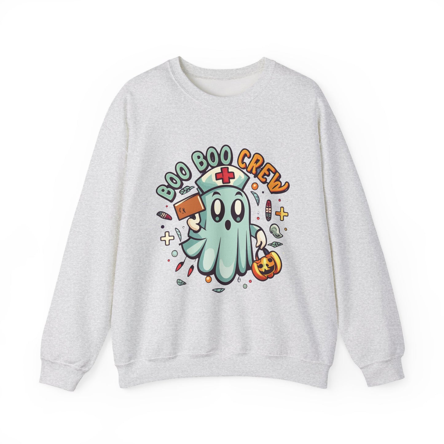 Halloween Ghost Crewneck Sweatshirt, Unisex Sweatshirt, Boo Boo Crew Sweatshirt, Cute Halloween Sweater, Cozy Fall Apparel