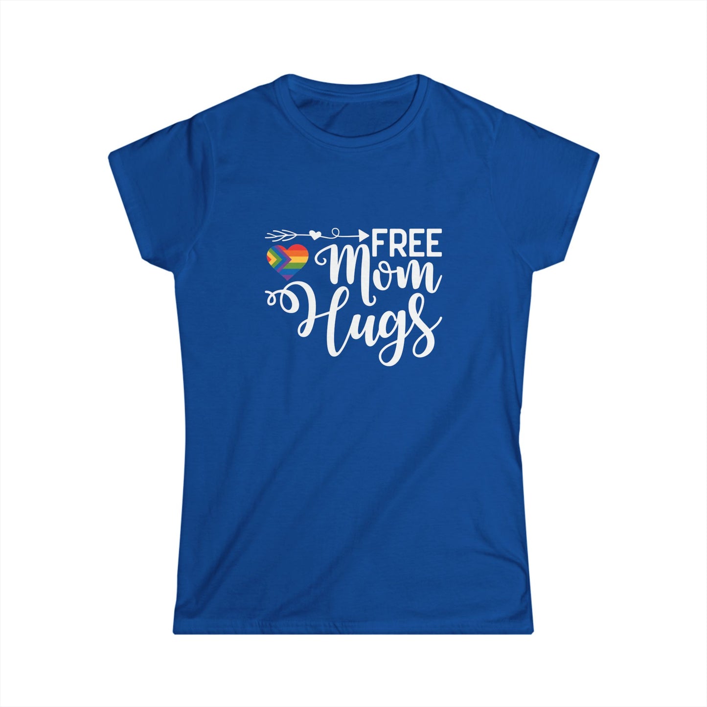 Pride Statement Women's Softstyle Tee - 'Free Mom Hugs'