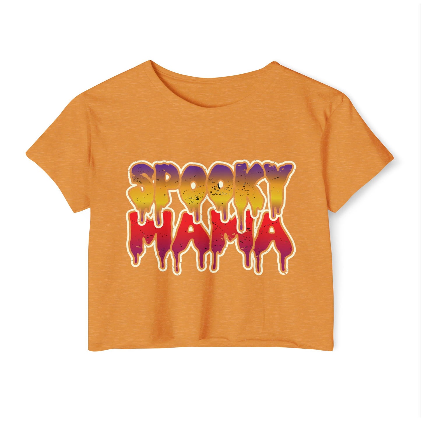 Spooky Mama Women's Festival Crop Top, Halloween Shirt, Boho Crop Tee, Festival Wear, Party Top, Casual Stylish Crop