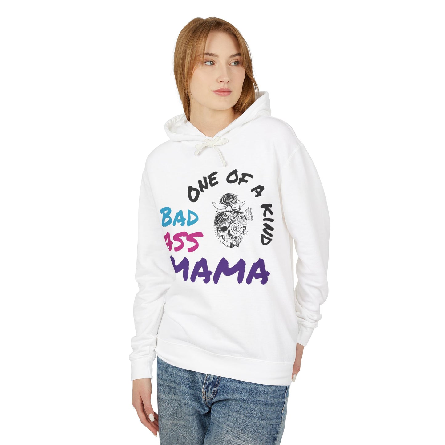 One of a Kind Bad Ass Mama Unisex Lightweight Hooded Sweatshirt