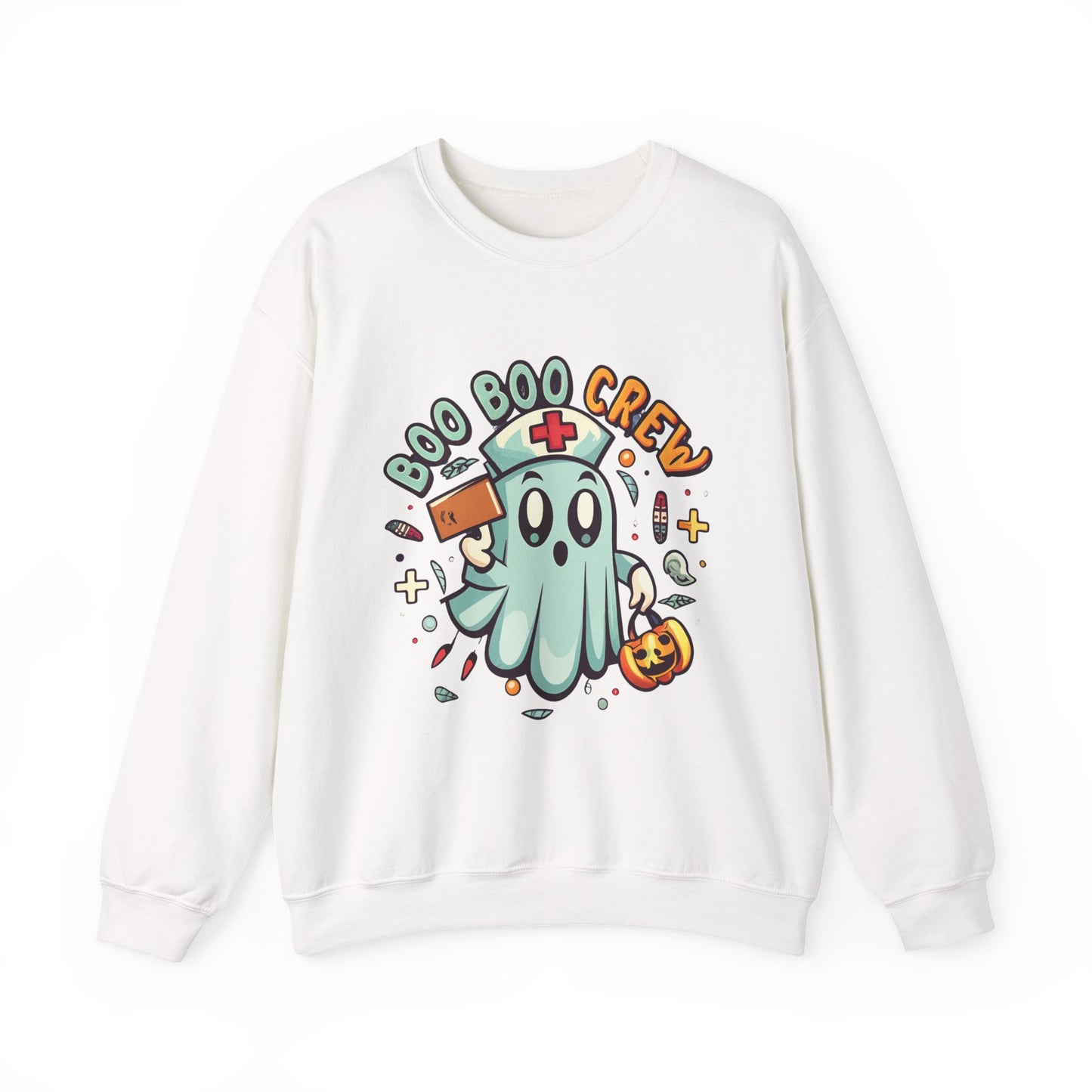 Halloween Ghost Crewneck Sweatshirt, Unisex Sweatshirt, Boo Boo Crew Sweatshirt, Cute Halloween Sweater, Cozy Fall Apparel