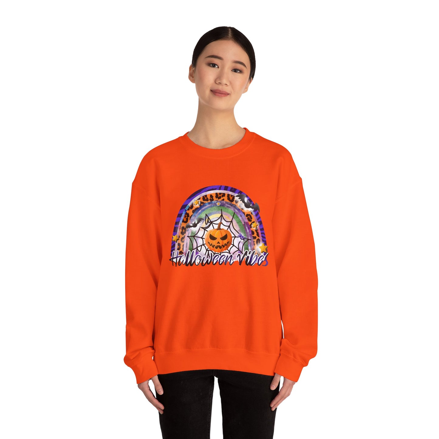 Halloween Vibes Crewneck Sweatshirt | Unisex Autumn Apparel, Cozy Fall Fashion, Halloween Gifts, Spooky Season Outfit, Pumpkin Sweatshirt