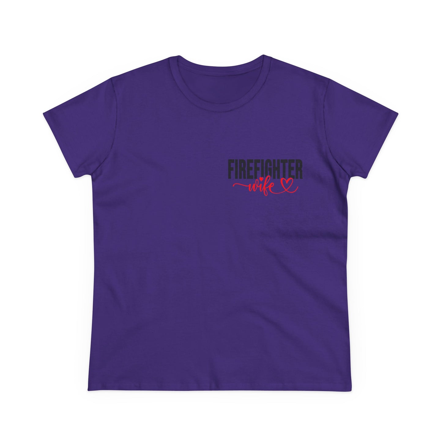 Firefighter Wife Cotton Tee - Supportive Gift for Her, Casual Wear, Patriotic Apparel, Unique Firefighter Gift, Everyday Comfort