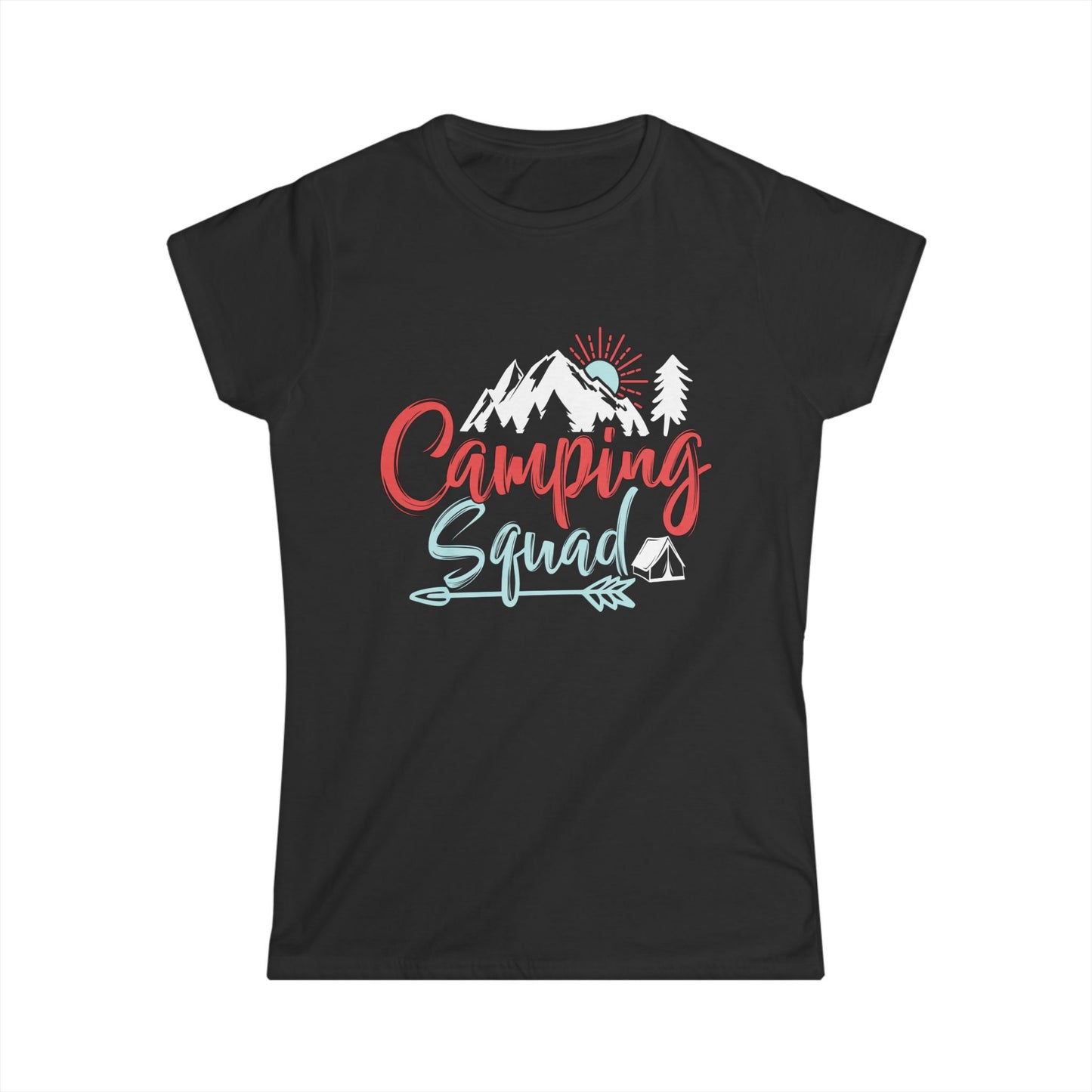 Camping Squad Women's Softstyle Tee | Relaxed Fit, Outdoor Shirt, Camping Apparel, Nature Lover Gift, Summer Adventure Wear