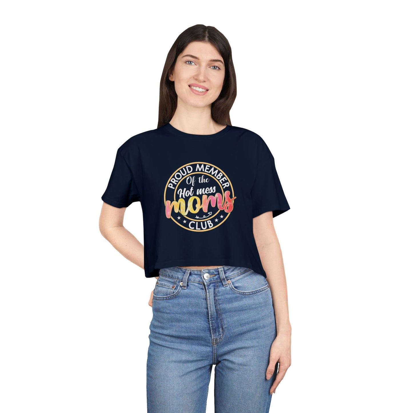 Stylish Mom Crop Tee | Trendy Women’s T-Shirt, Mother's Day Gift, Casual Wear, Summer Outfits, Relaxed Fit