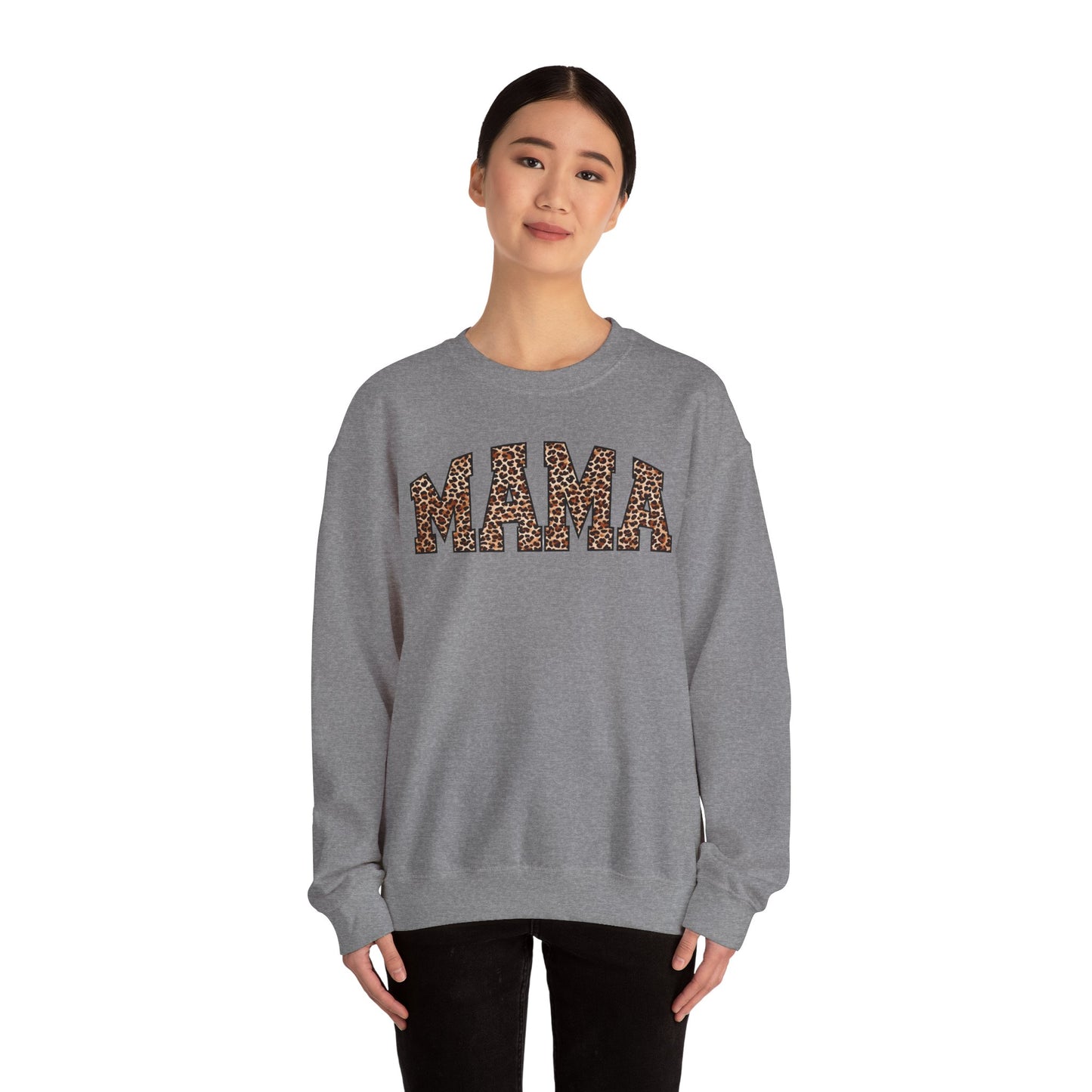 Mama Leopard Print Crewneck Sweatshirt - Unisex Heavy Blend™