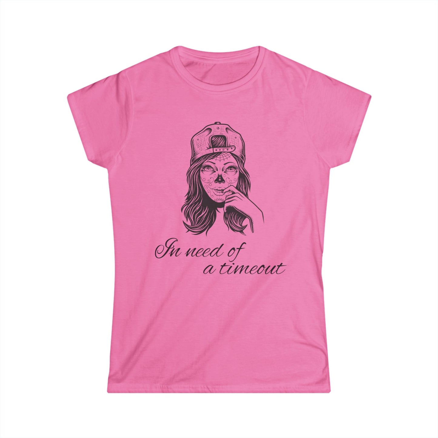 Chic Women's Softstyle Tee - 'In Need of a Timeout', Relaxed Fit, Casual Wear, Gift for Moms, Self-Care Reminder