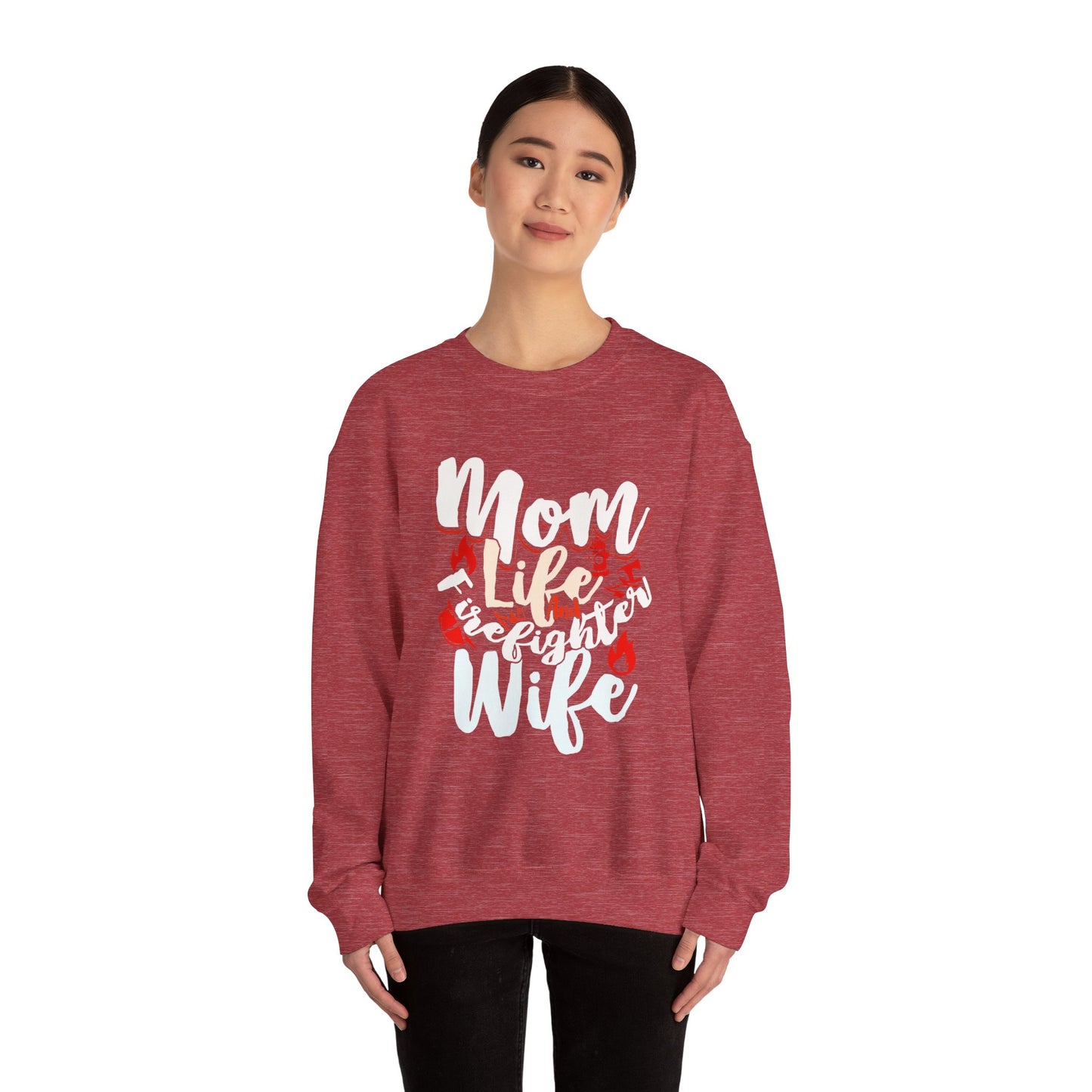 Firefighter Wife Crewneck Sweatshirt - Cozy Apparel for Moms