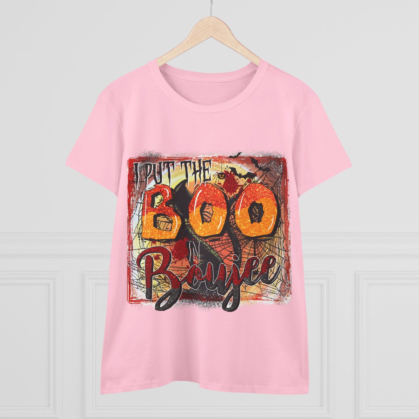 Boo-tiful Cotton Tee for Halloween, Women's Graphic Shirt, Spooky Vibes, Casual Wear, Gift for Her
