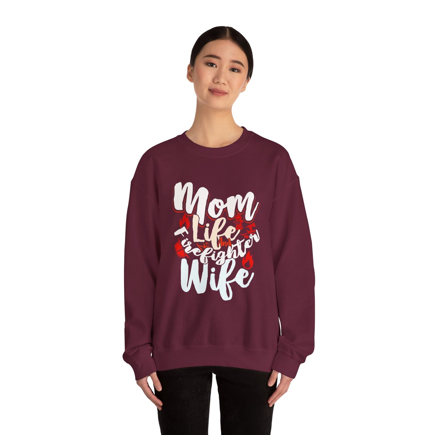 Firefighter Wife Crewneck Sweatshirt - Cozy Apparel for Moms