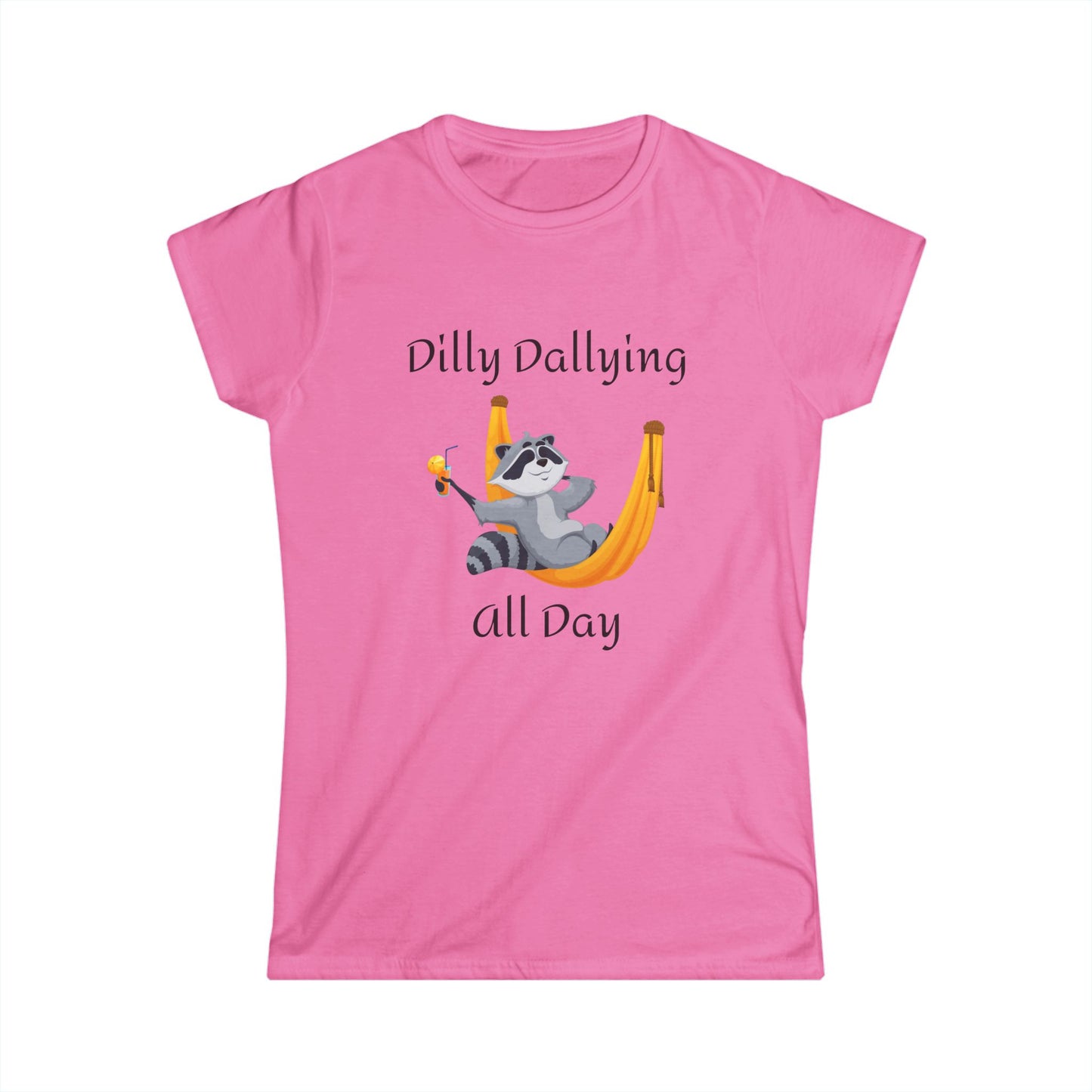 Dilly Dallying Raccoon Women's Softstyle Tee