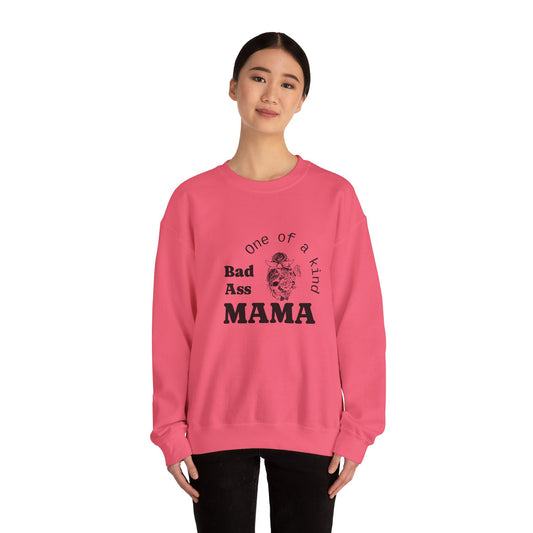 Bad Ass Mama Crewneck Sweatshirt - Unisex Heavy Blend