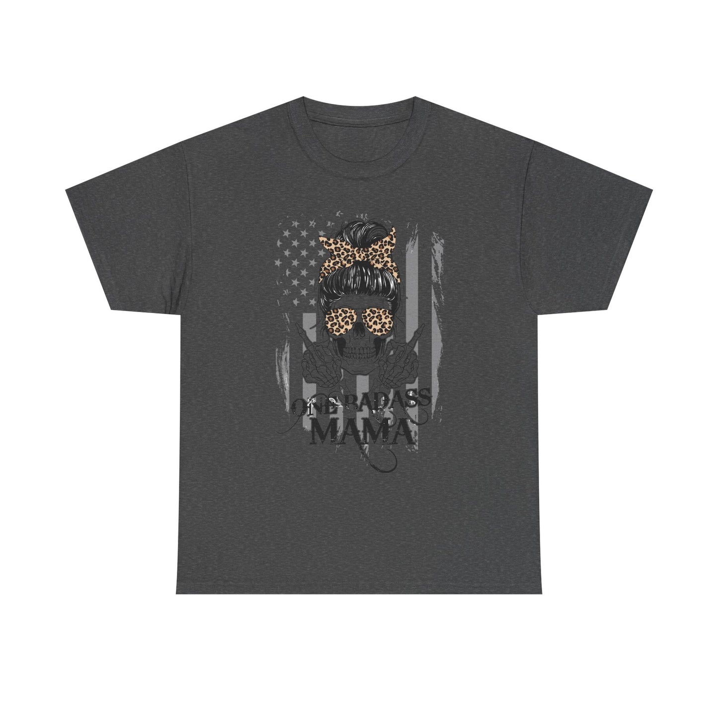 One Badass Mama Unisex Heavy Cotton Tee - Trendy Graphic Shirt for Moms