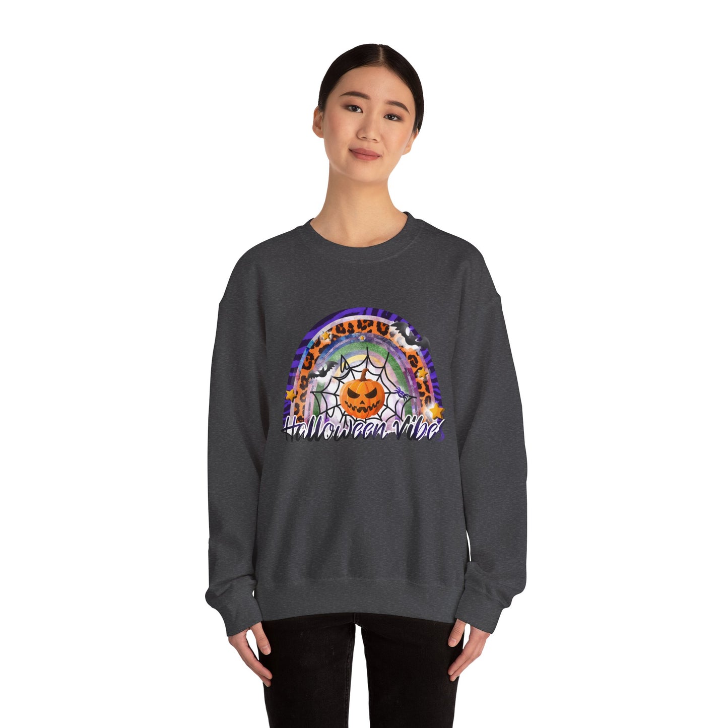 Halloween Vibes Crewneck Sweatshirt | Unisex Autumn Apparel, Cozy Fall Fashion, Halloween Gifts, Spooky Season Outfit, Pumpkin Sweatshirt