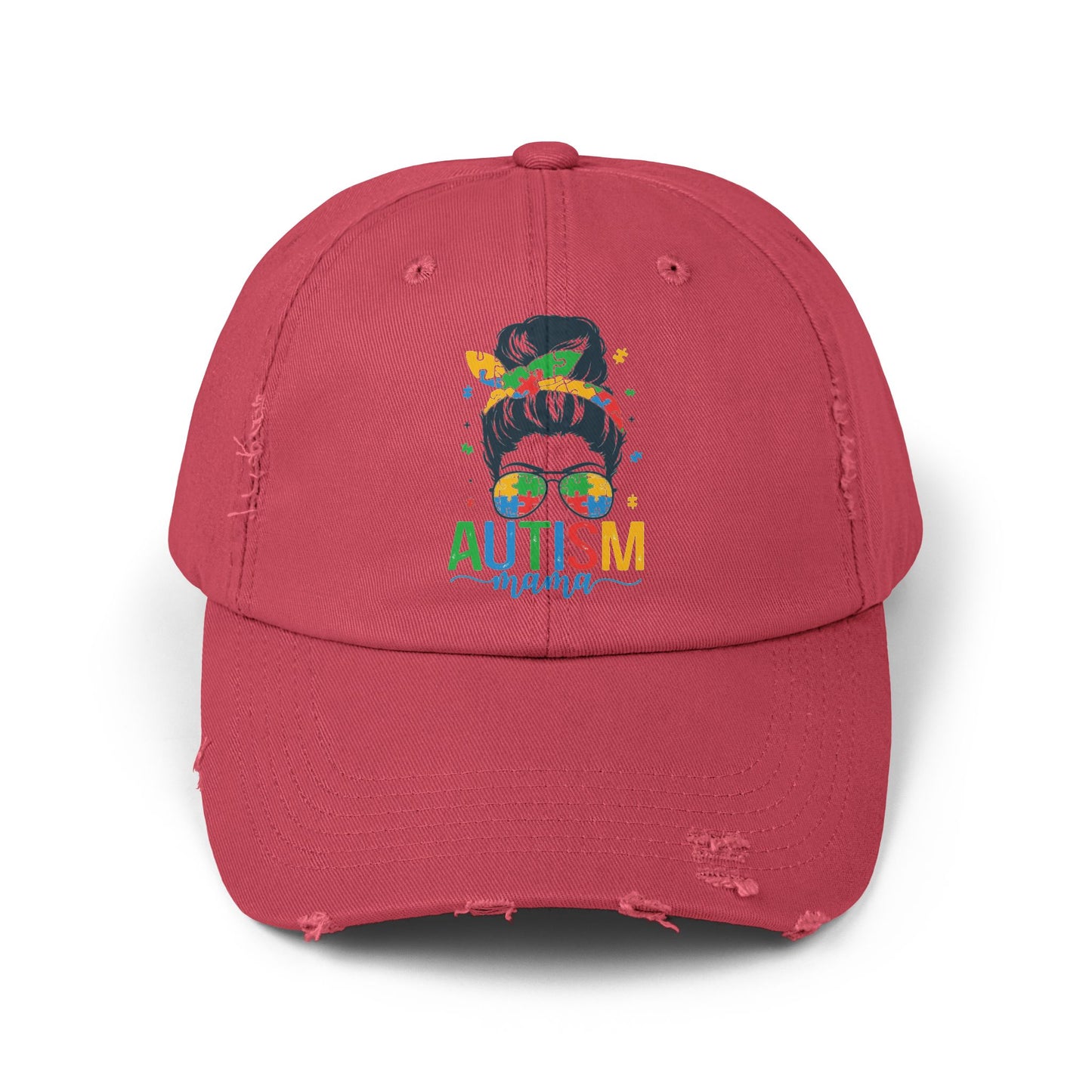 Autism Mama Distressed Cap - Stylish Supportive Hat for Moms