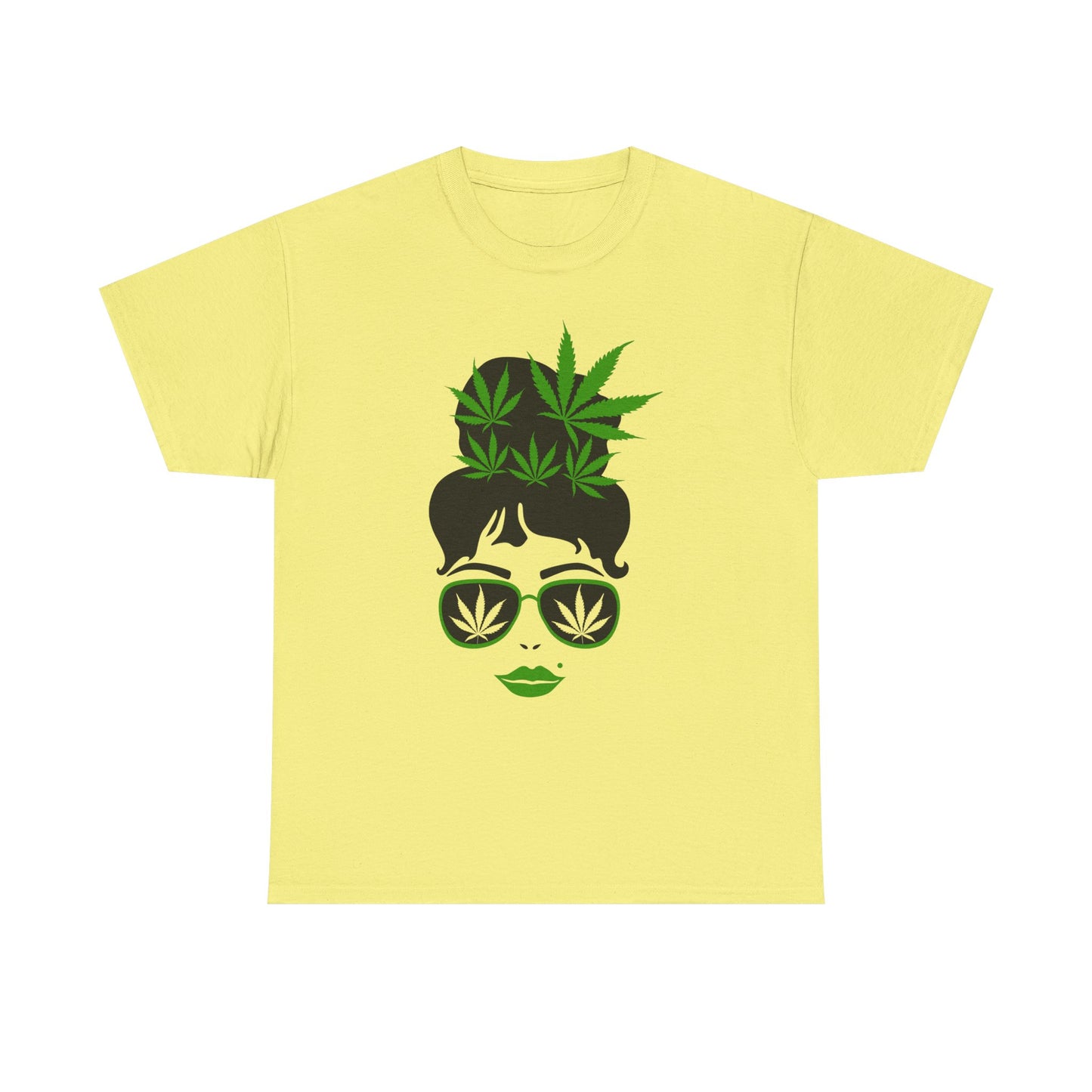 Chic Cannabis Unisex Heavy Cotton Tee - Stylish Green Leaf Design