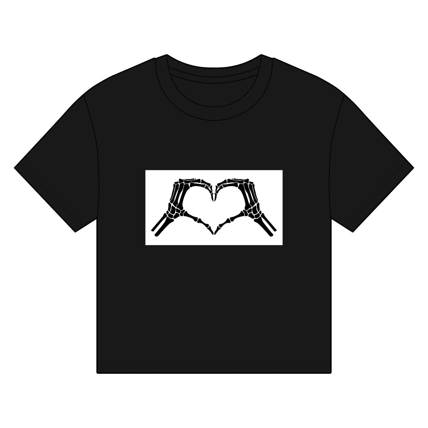 Skeleton Heart Women's Organic Boxy T-Shirt - Eco-Friendly Graphic Tee for Halloween & Everyday Wear