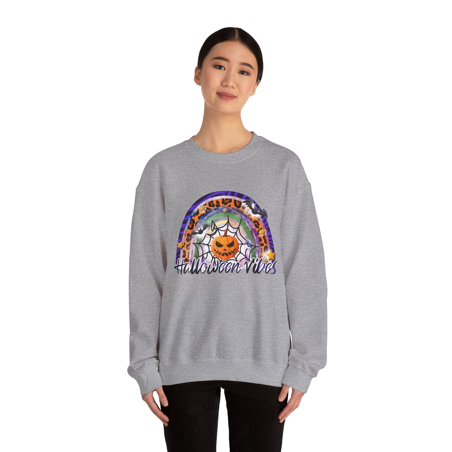 Halloween Vibes Crewneck Sweatshirt | Unisex Autumn Apparel, Cozy Fall Fashion, Halloween Gifts, Spooky Season Outfit, Pumpkin Sweatshirt