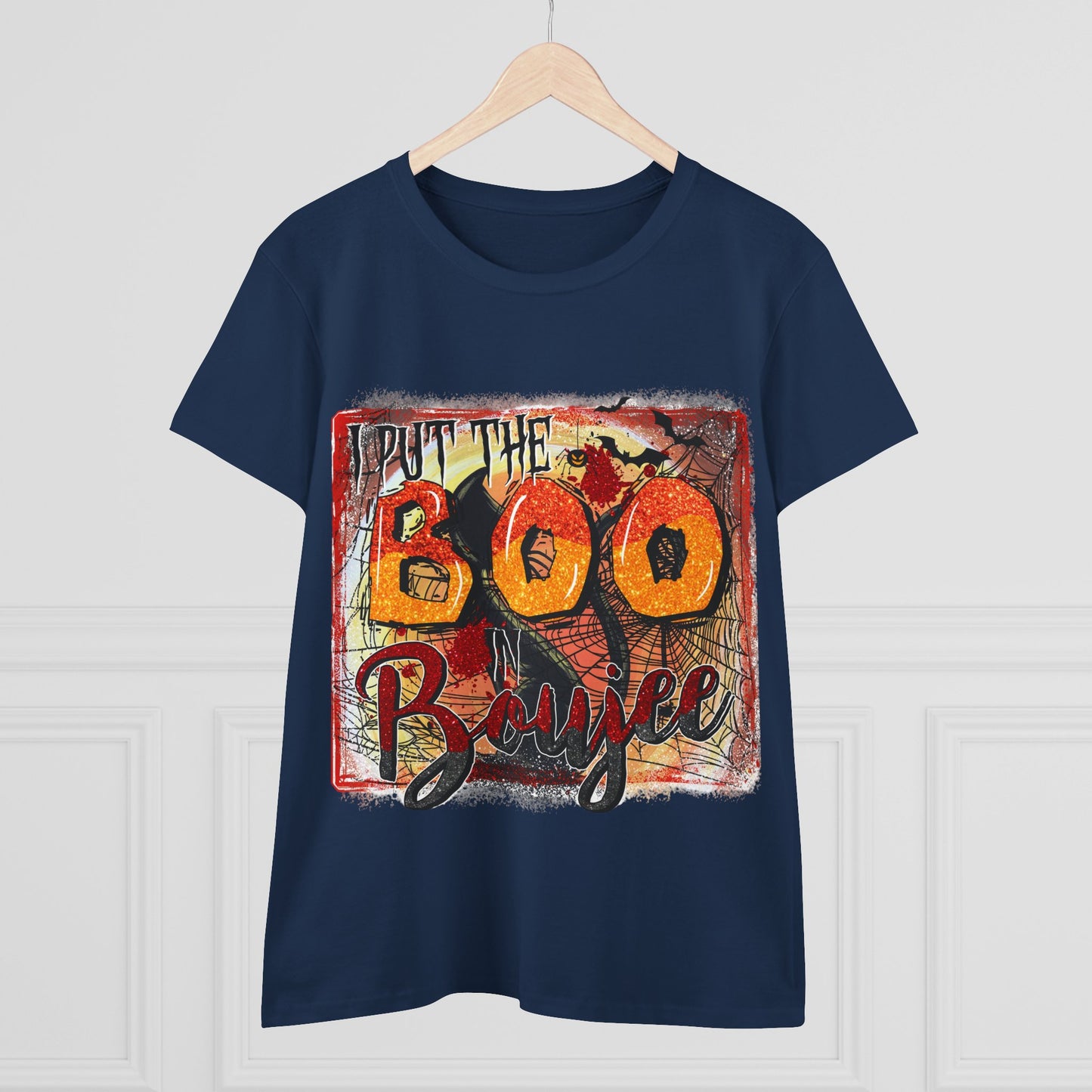 Boo-tiful Cotton Tee for Halloween, Women's Graphic Shirt, Spooky Vibes, Casual Wear, Gift for Her