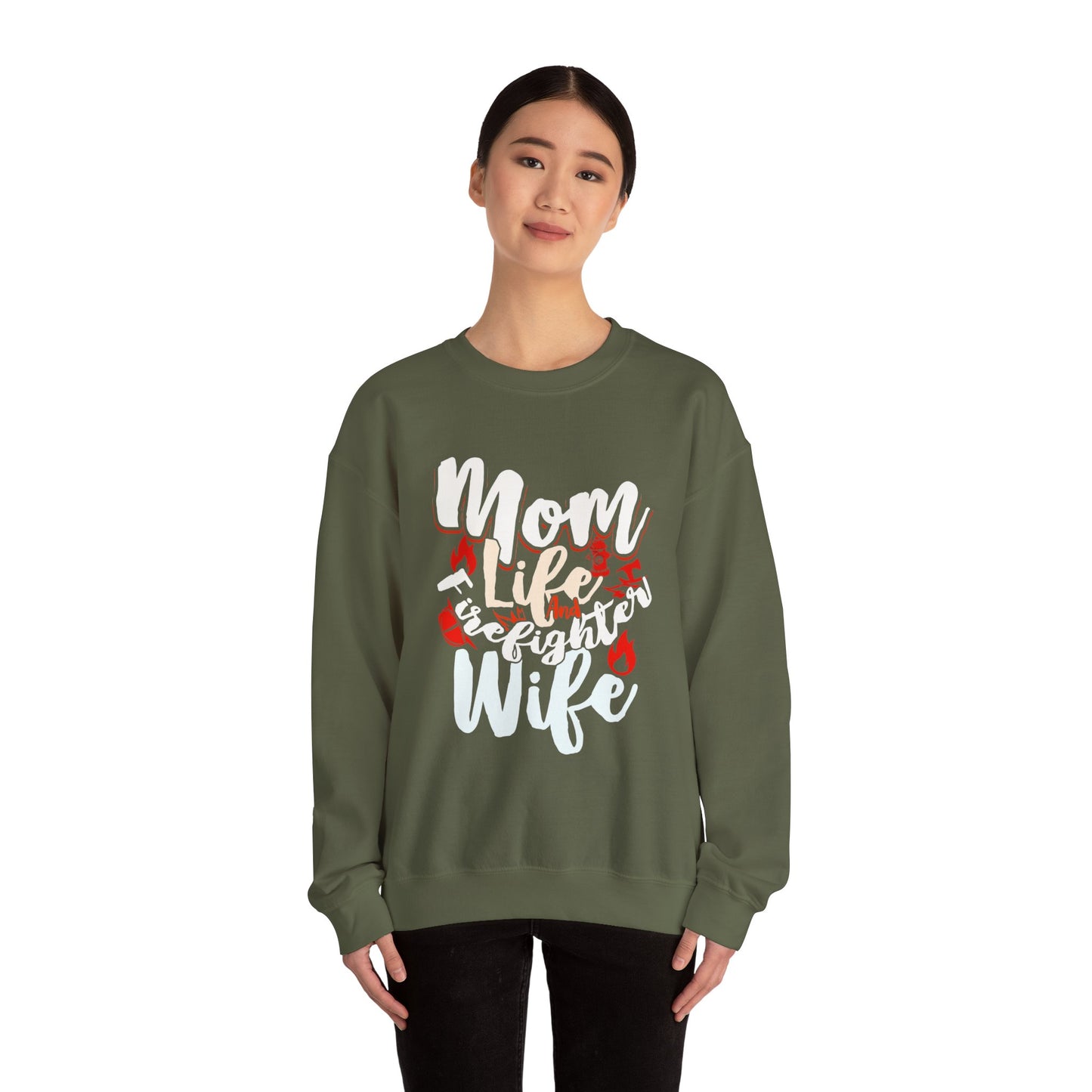 Firefighter Wife Crewneck Sweatshirt - Cozy Apparel for Moms