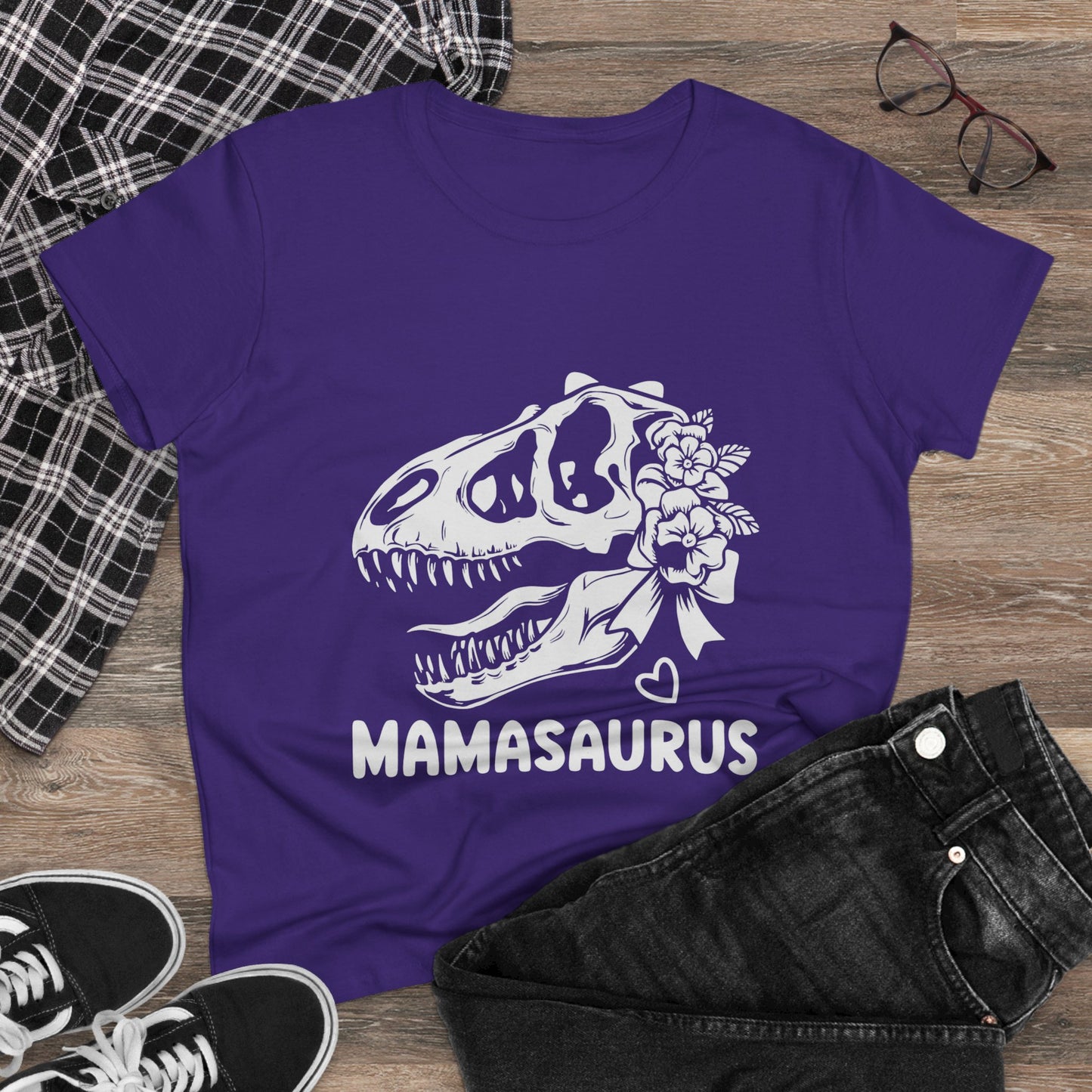 Mamasaurus Graphic Tee - Fun Women's Midweight Cotton T-Shirt