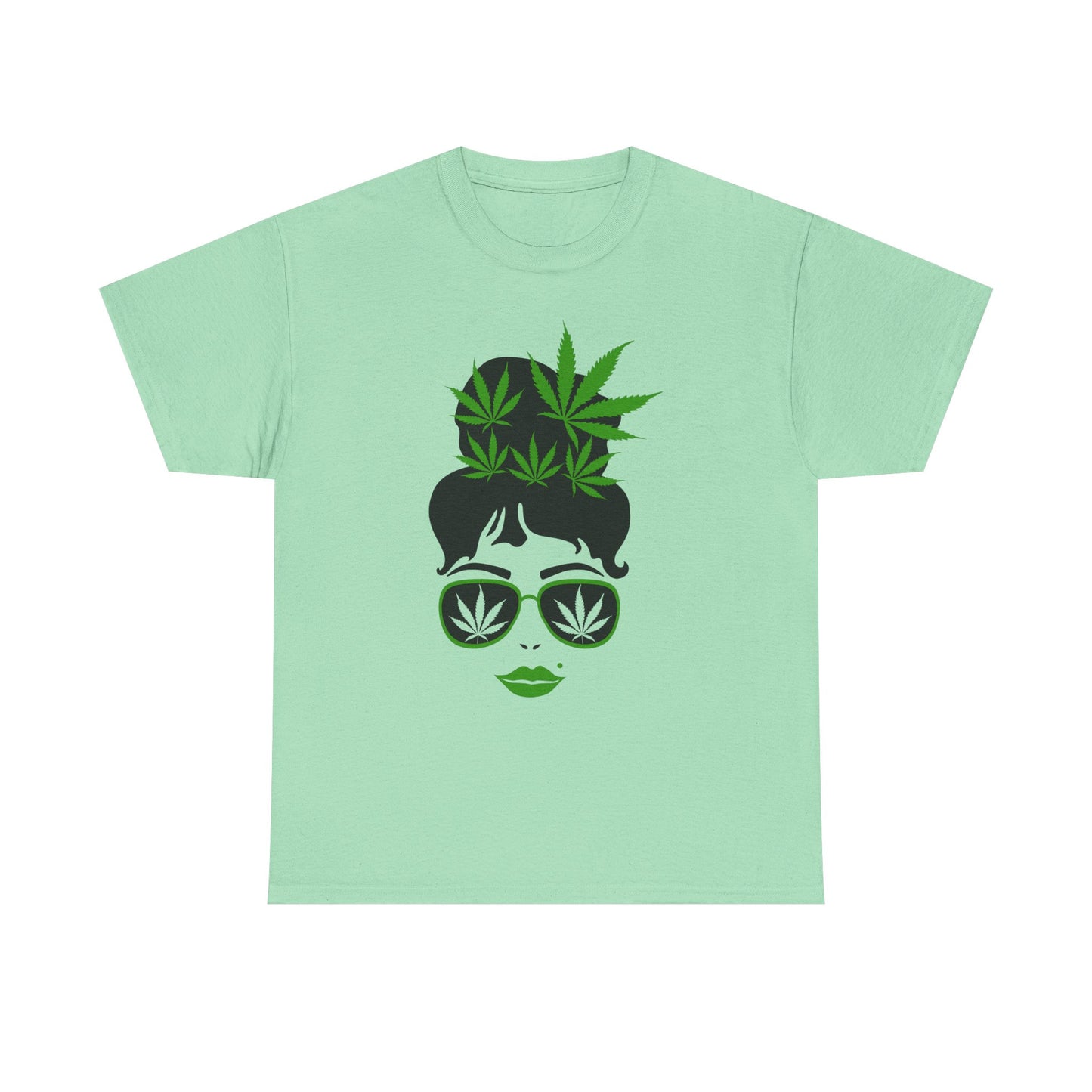 Chic Cannabis Unisex Heavy Cotton Tee - Stylish Green Leaf Design