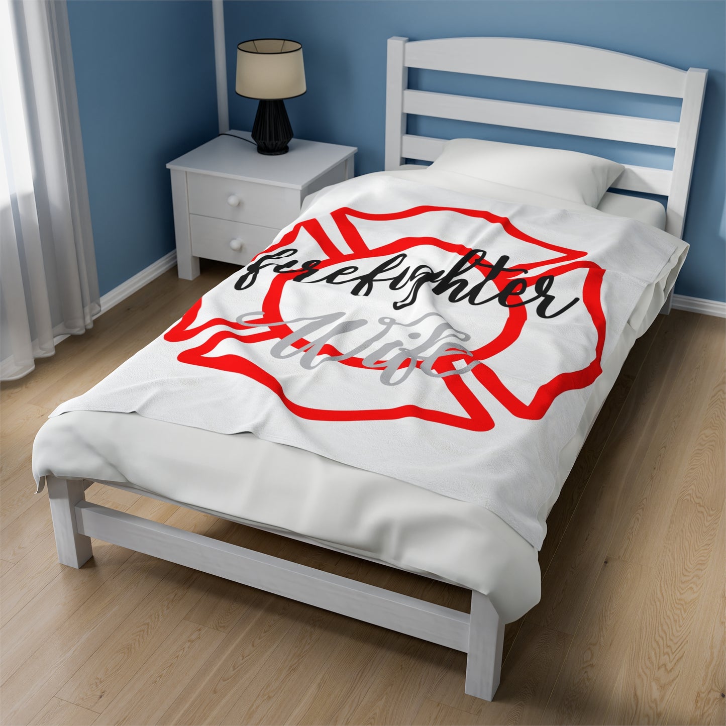 Firefighter Wife Velveteen Plush Blanket - Cozy Gift for Firefighter Spouses