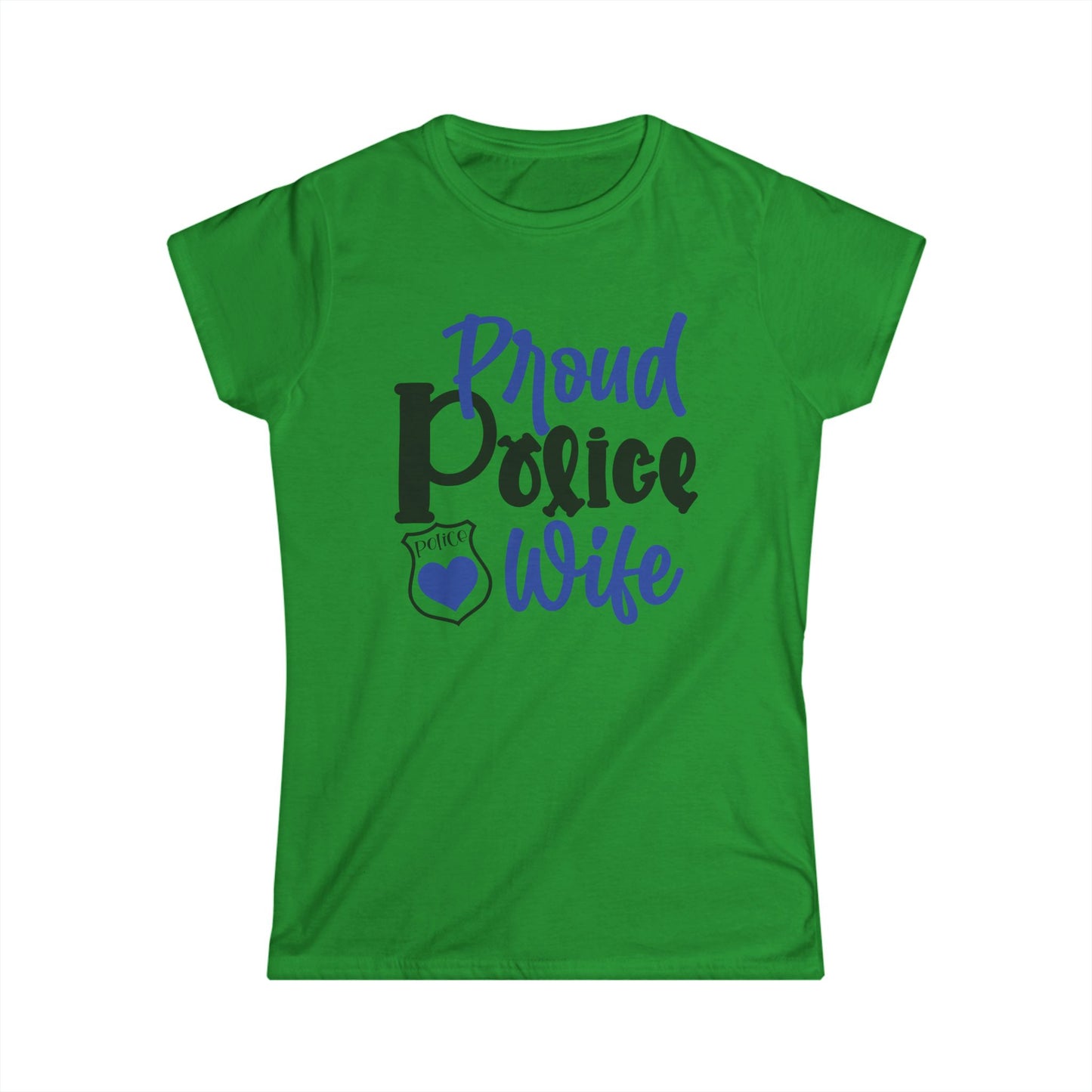 Proud Police Wife Tee, Women's Softstyle Shirt, Police Spouse Gift, Supportive Wife Apparel, Law Enforcement Love Tee