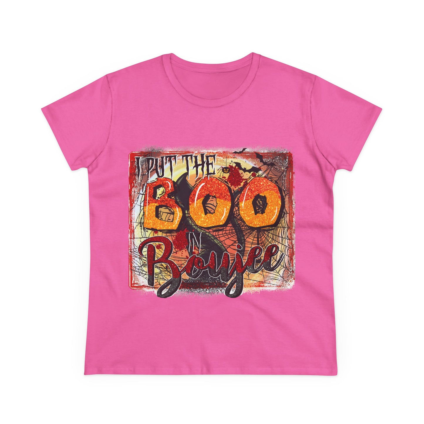 Boo-tiful Cotton Tee for Halloween, Women's Graphic Shirt, Spooky Vibes, Casual Wear, Gift for Her