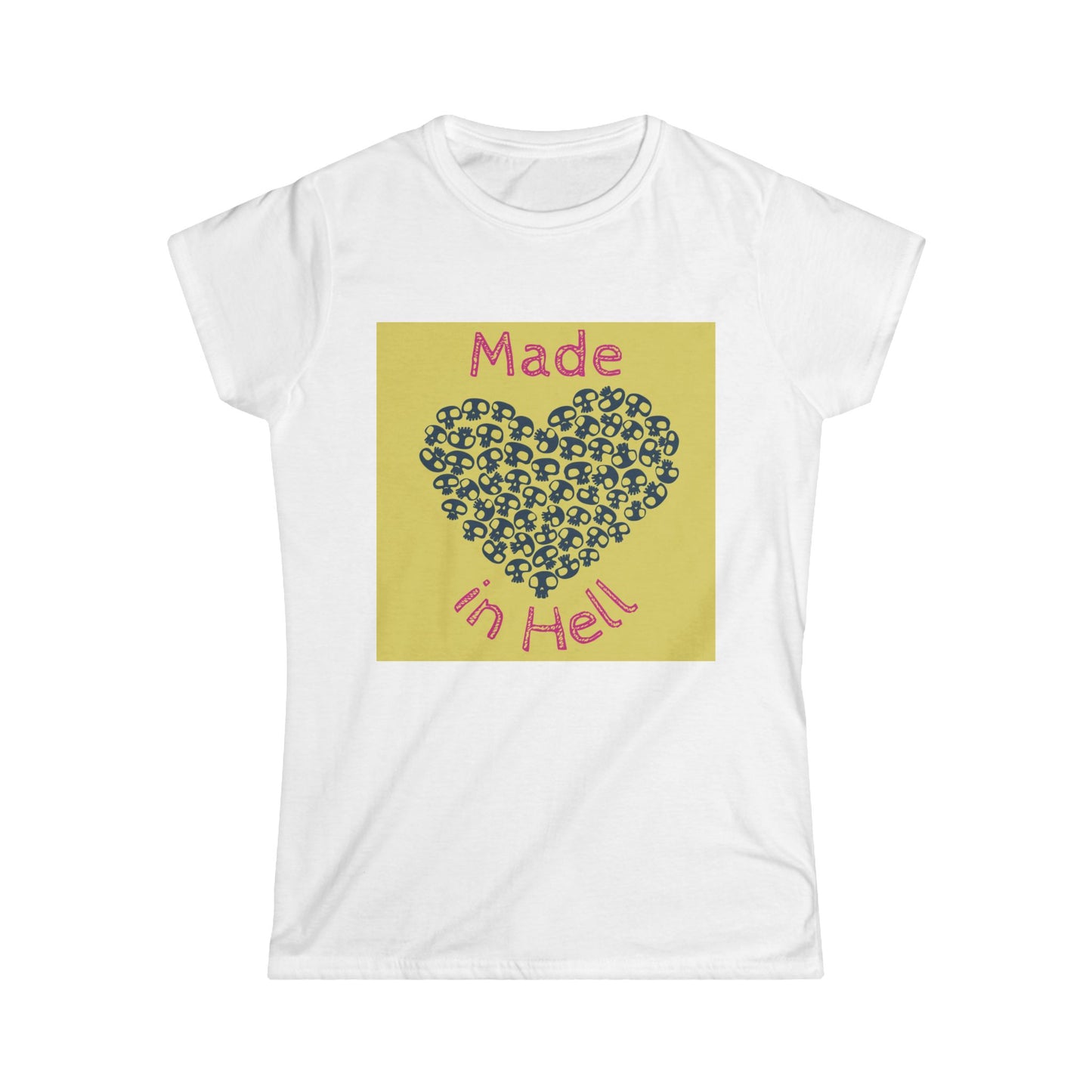 Made in Hell Women's Softstyle Tee | Perfect for Halloween, Party Wear, Gift for Her, Funny Quote Shirt, Casual Outfit