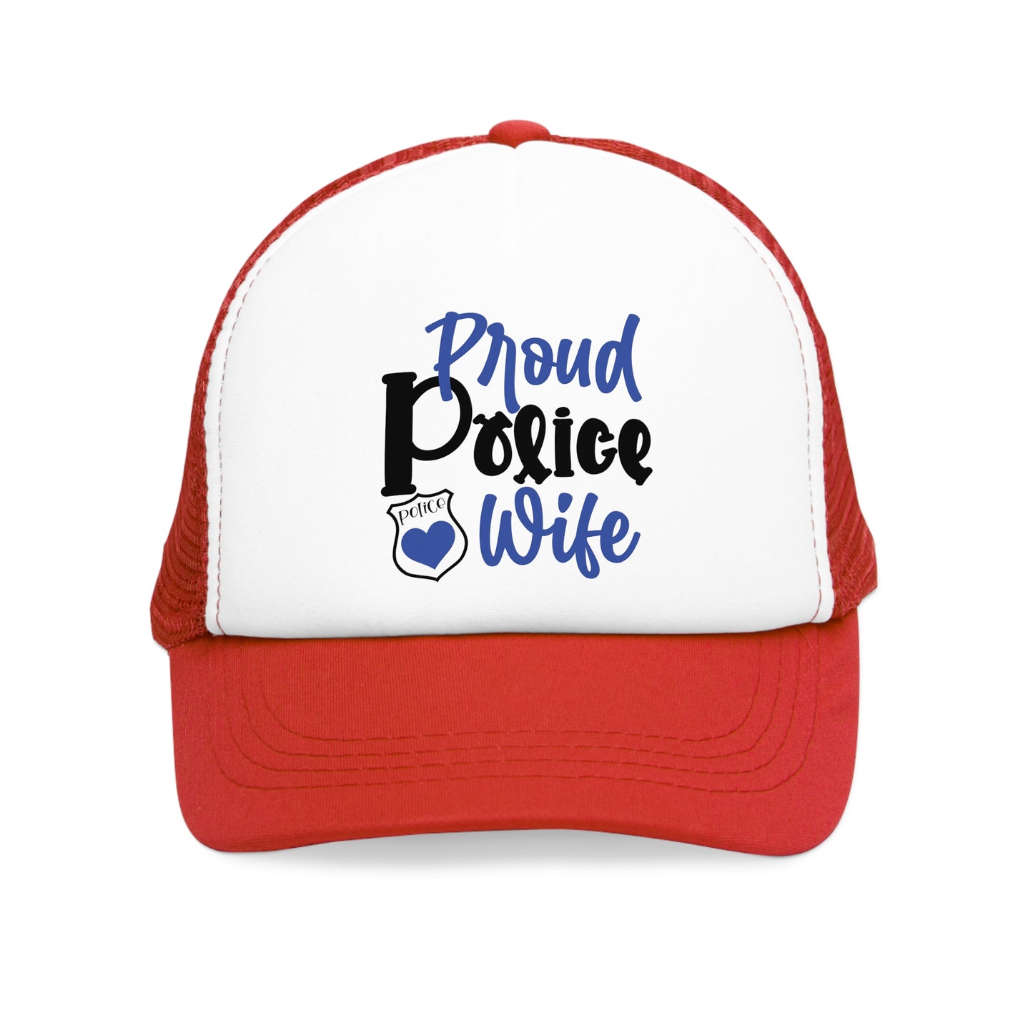 Proud Police Wife Mesh Cap, Trucker Hat, Police Family Gift, Support Police Spouse, Law Enforcement Wife Cap