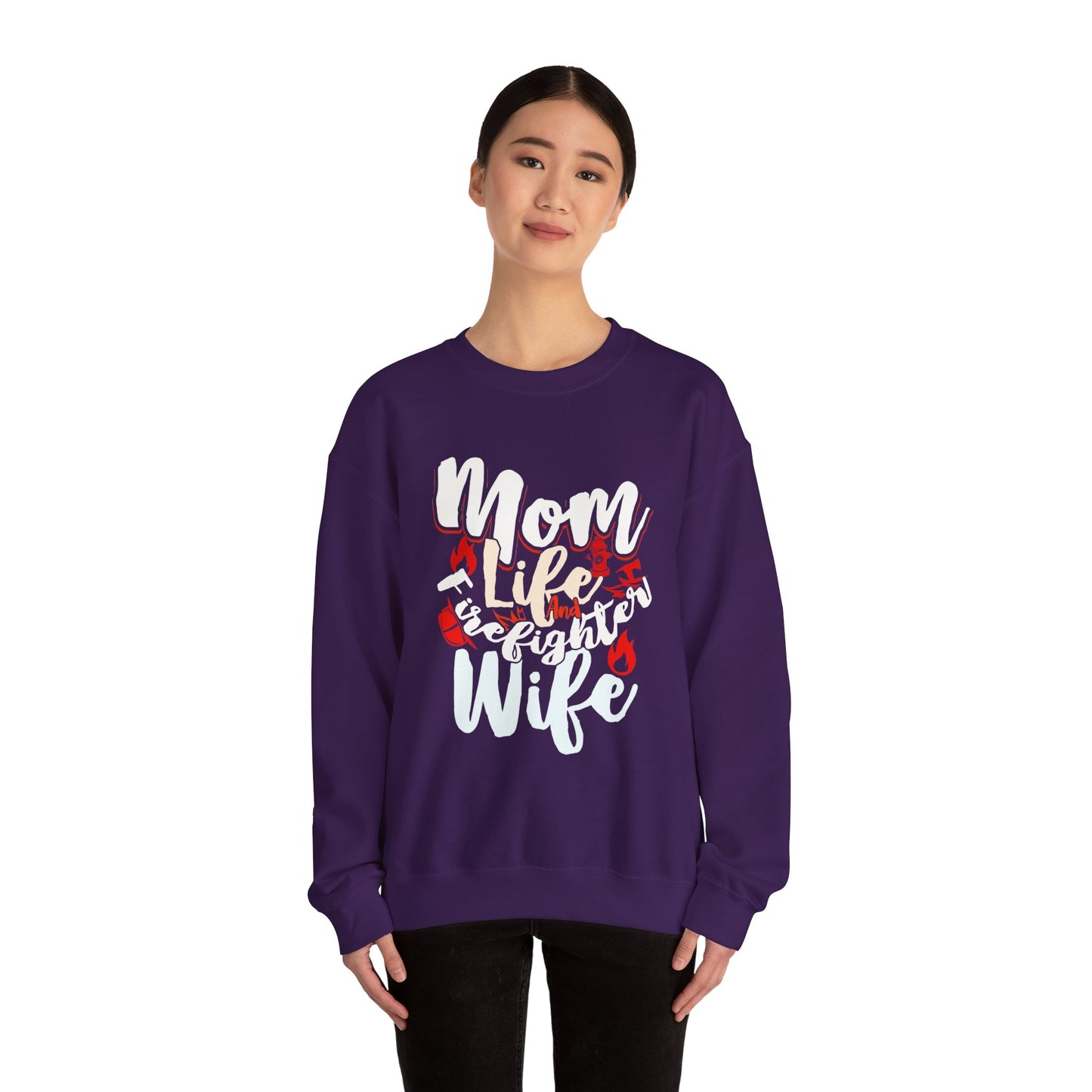 Firefighter Wife Crewneck Sweatshirt - Cozy Apparel for Moms