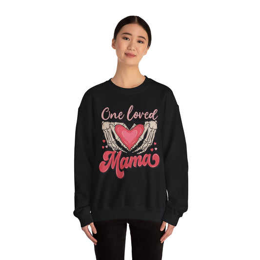 One Loved Mama Crewneck Sweatshirt, Perfect Gift for Moms, Cozy Layer for Birthdays, Mother's Day, Heartfelt Gift Idea