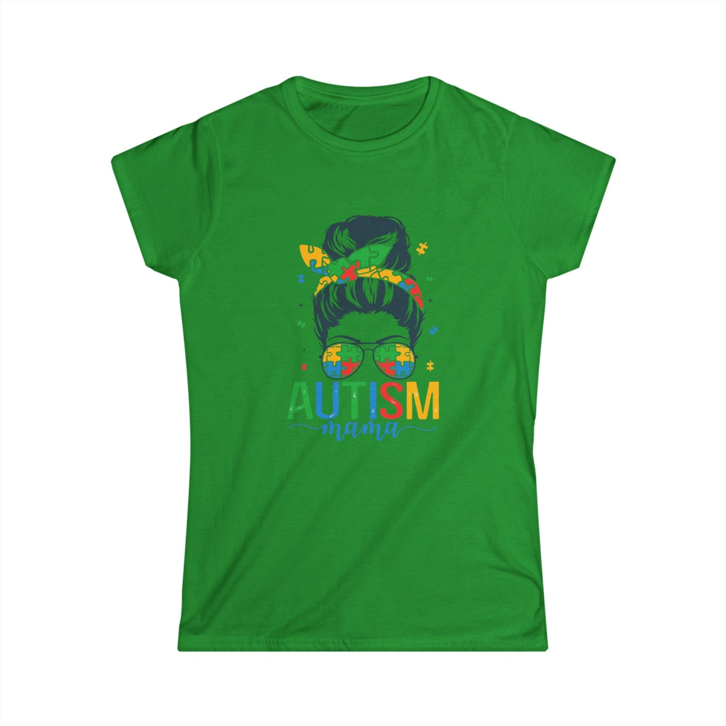Autism Mama Women's Softstyle Tee | Supportive T-Shirt, Gift for Moms, Autism Awareness, Comfortable Casual Wear, Colorful Design