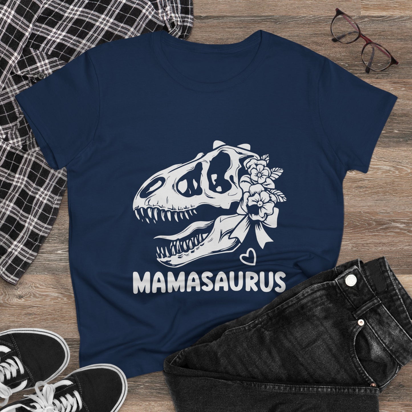 Mamasaurus Graphic Tee - Fun Women's Midweight Cotton T-Shirt