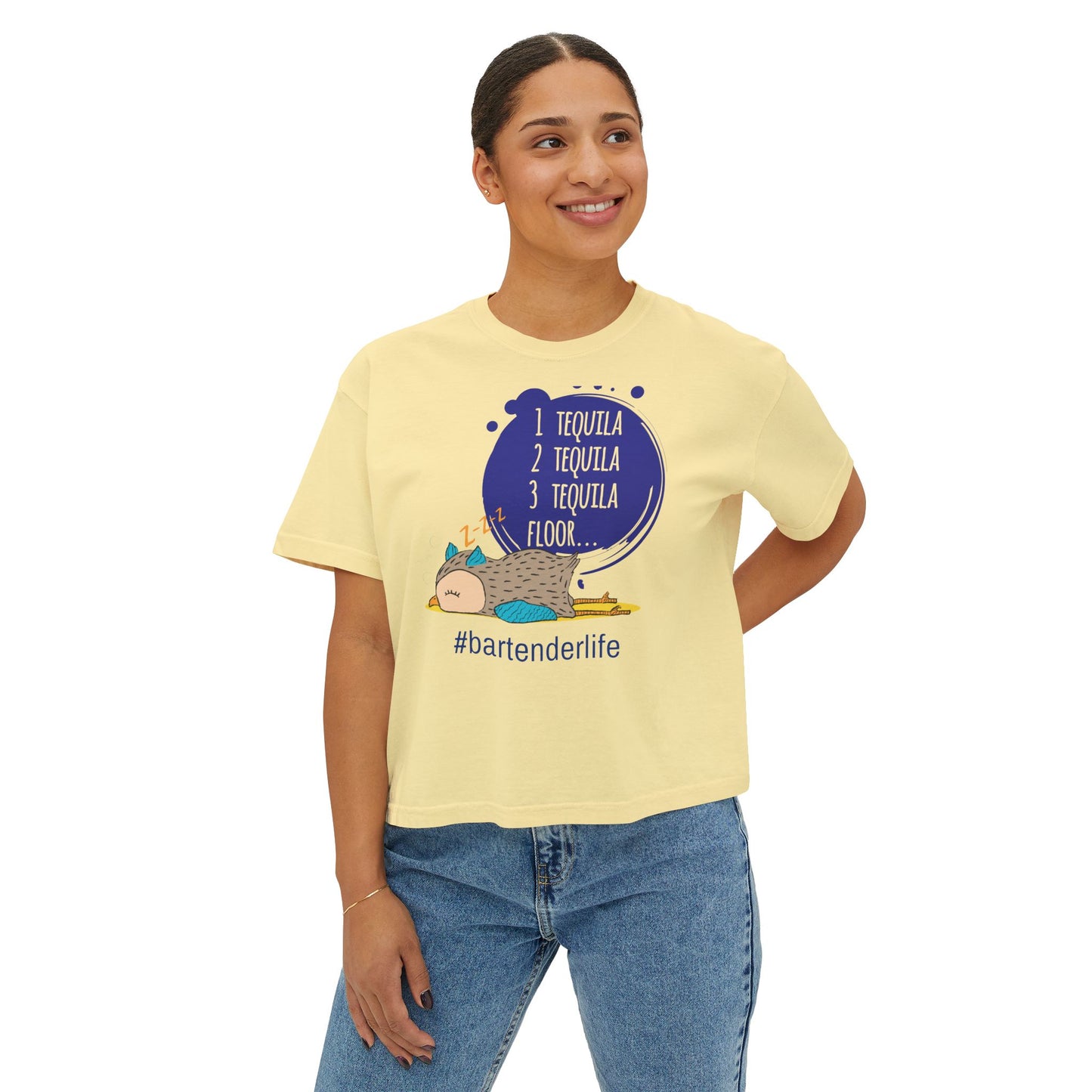 Tequila Lover's Boxy Tee, Funny Shirt for Bartenders, Casual Top, Gift for Party Enthusiasts, Summer Vibes, Weekend Wear
