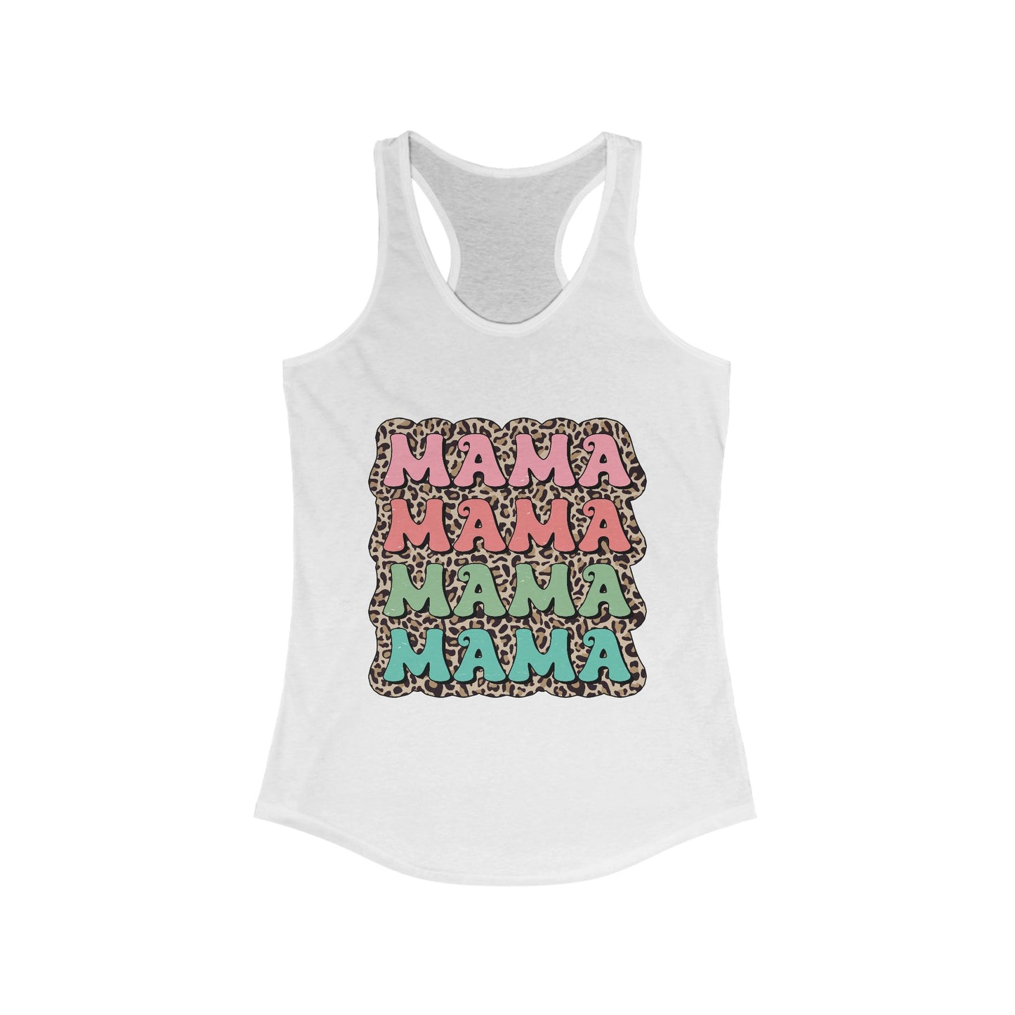 Mama Leopard Print Racerback Tank Top for Women