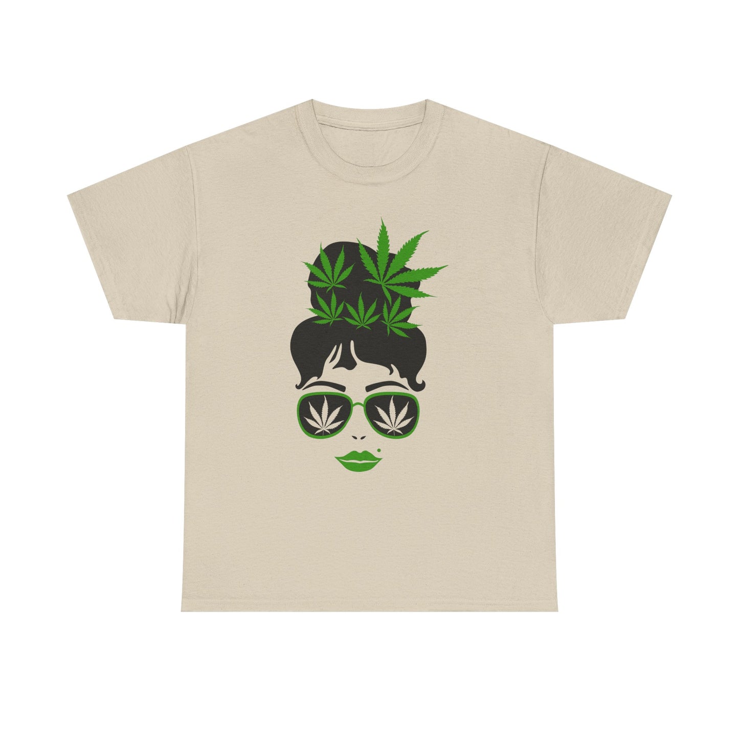 Chic Cannabis Unisex Heavy Cotton Tee - Stylish Green Leaf Design