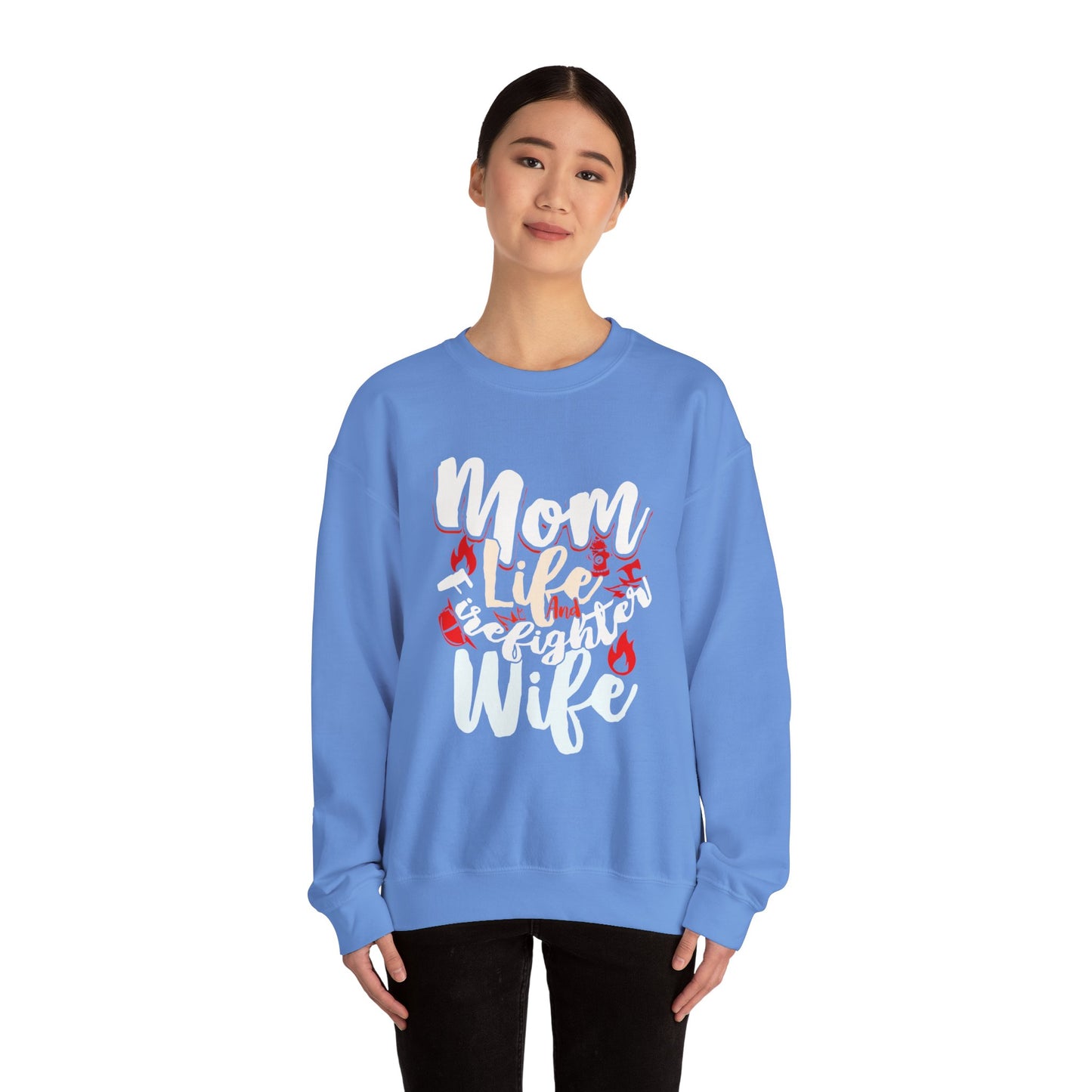Firefighter Wife Crewneck Sweatshirt - Cozy Apparel for Moms