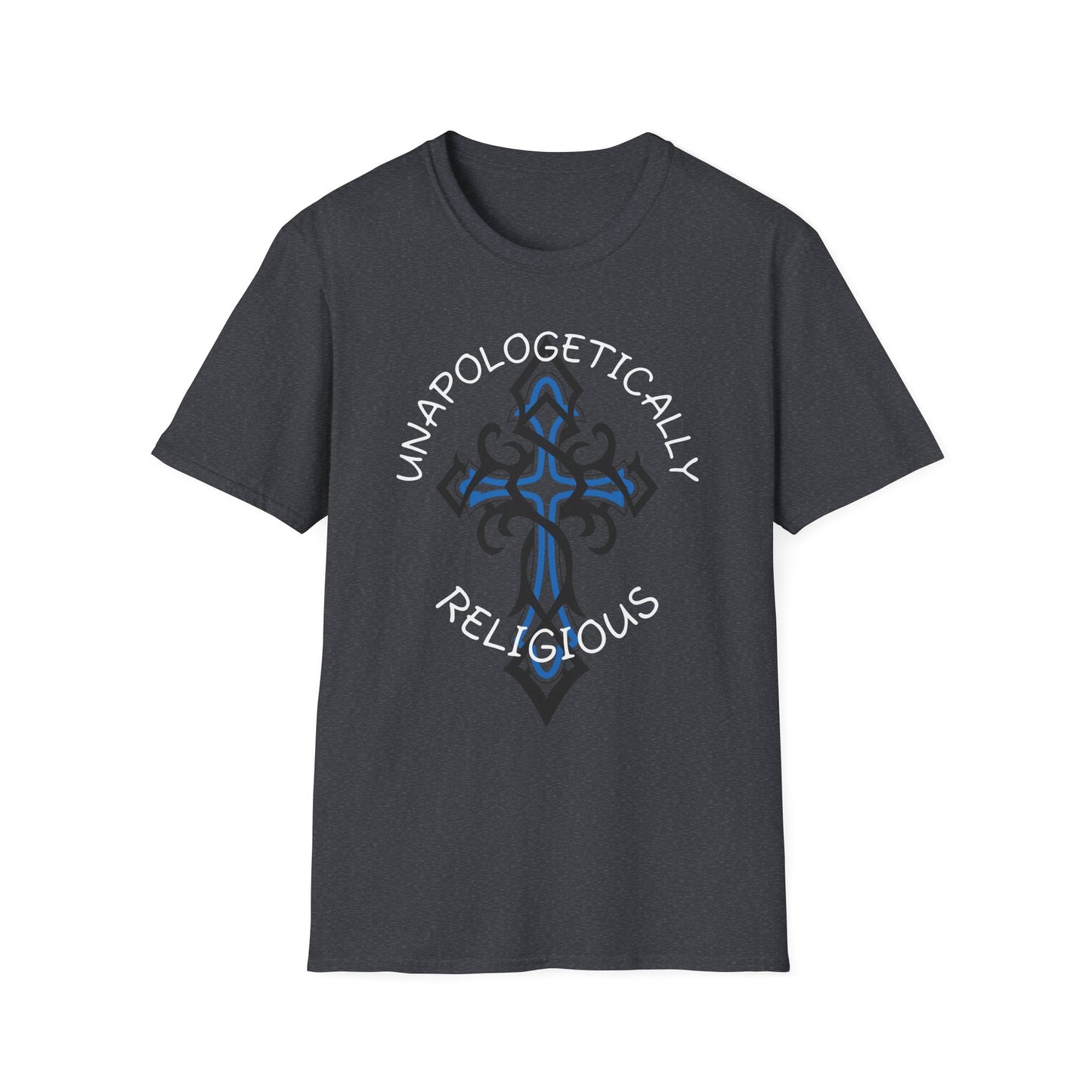 Ornate Cross Unisex Softstyle T-Shirt, Spiritual Tee, Religious Gift, Casual Wear, Unique Graphic Top