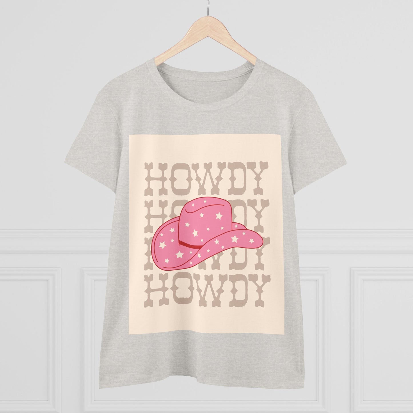 Howdy Pink Cowgirl Tee - Cute Vintage Graphic T-Shirt for Women, Casual Wear, Summer, Country Concerts, Birthday Gifts, Cute Outfits