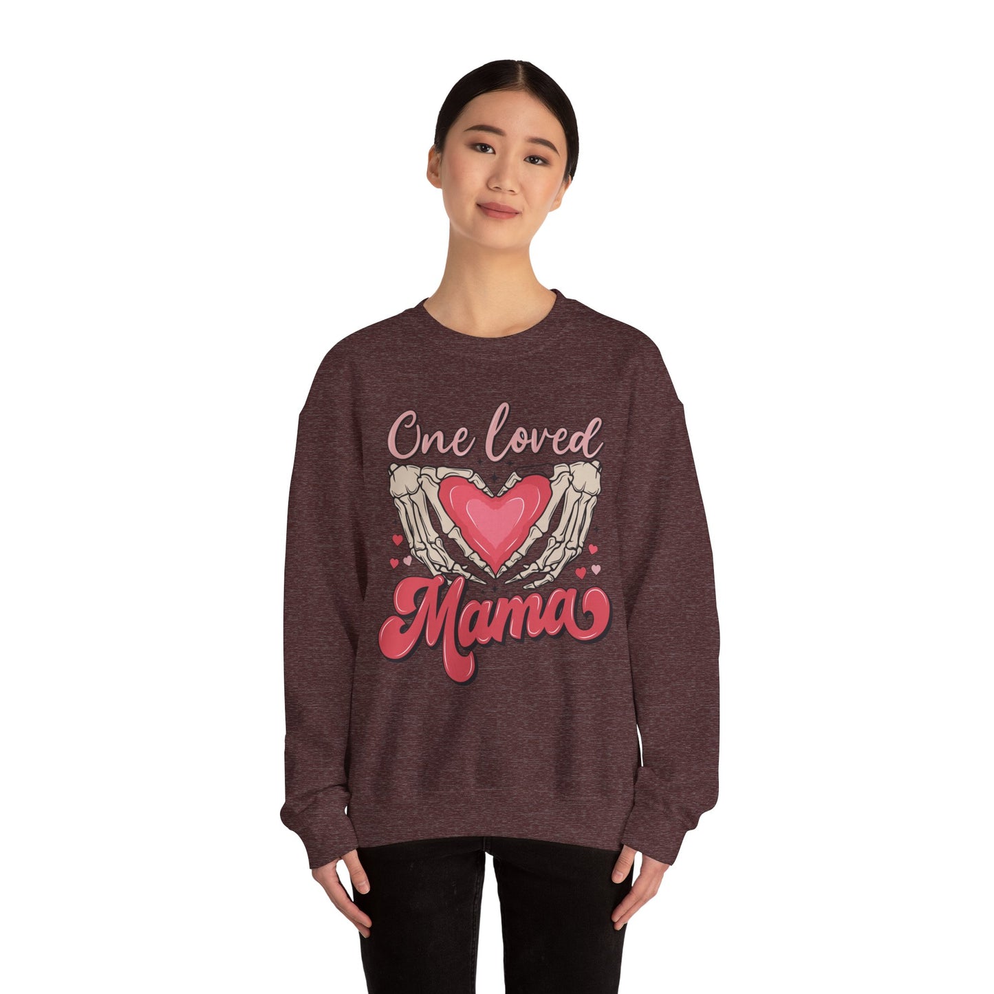 One Loved Mama Crewneck Sweatshirt, Perfect Gift for Moms, Cozy Layer for Birthdays, Mother's Day, Heartfelt Gift Idea