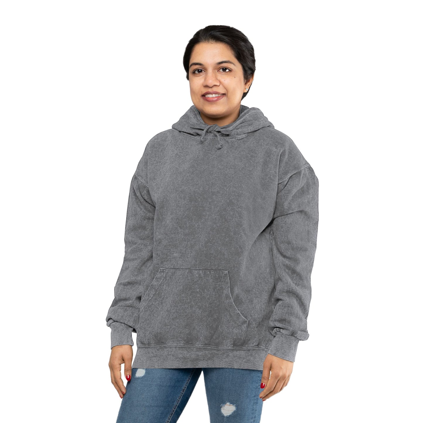 Unisex Mineral Wash Hoodie - Uniquely Imperfect Floral Design